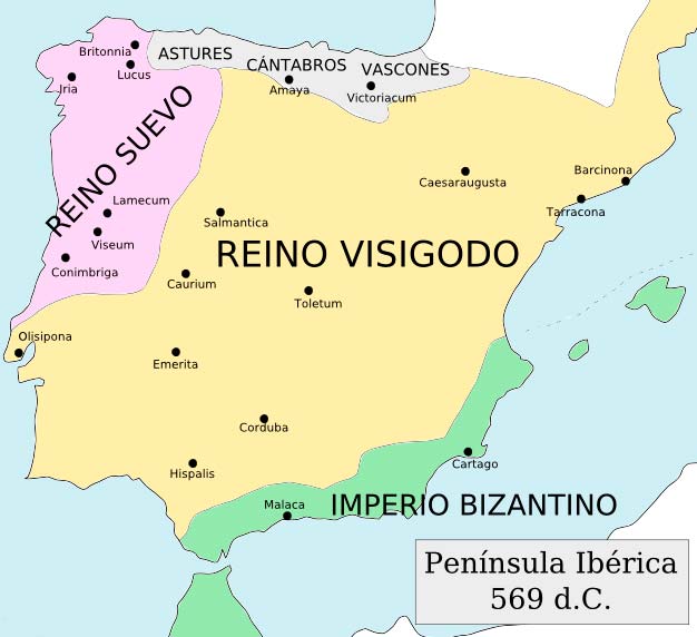 mapa reino visigodo